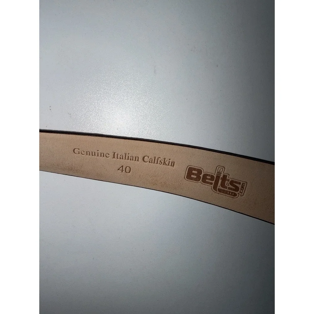 Belts.Com Belt Orange Faux Leather Croc Emboss‎ Silver Buckle Sz 40